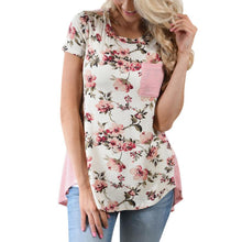 Flower Printed Short Sleeve T-Shirt Ladies - Victoria Sophia