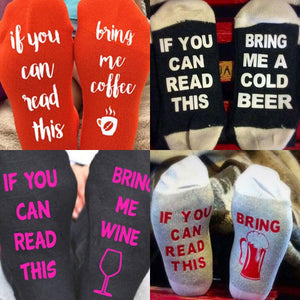 Casual Women's  Socks  "If You Can Read This Bring Me A..." - Victoria Sophia